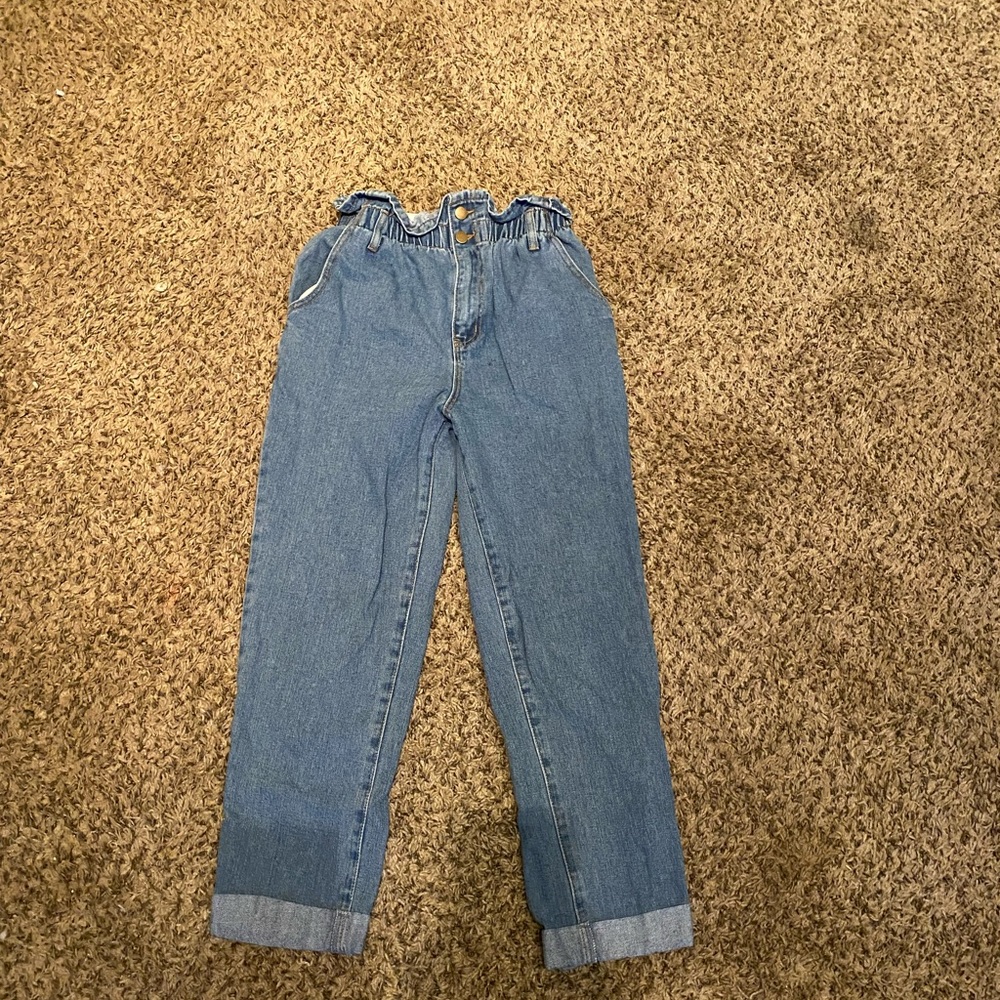 Wide Leg Cuff Jeans